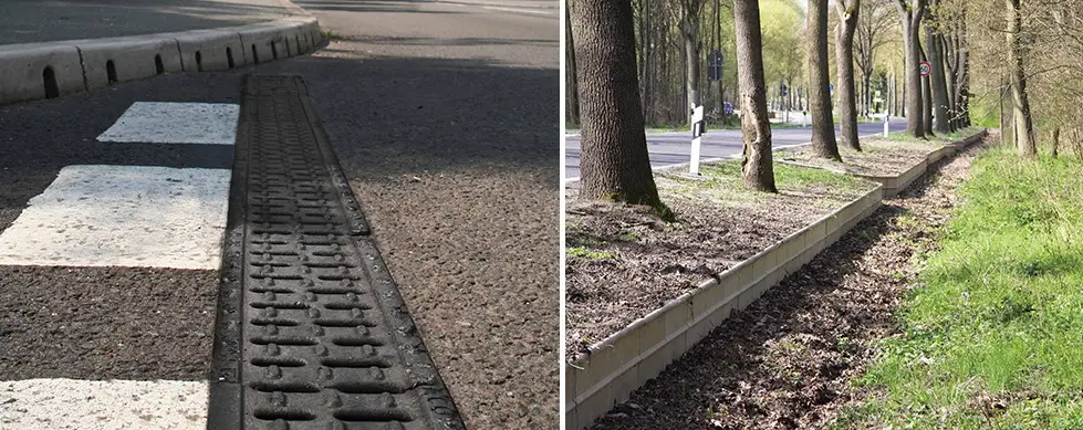 Canal de drenagem para rodovias